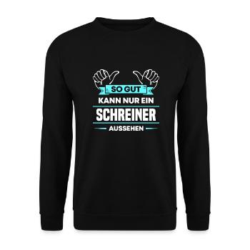 Schreiner Design für stolze Handwerker - Unisex Pullover - Schwarz - Vorne - Alina (178cm) & Michal (187cm)