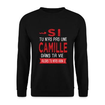 Camille Si tu n as pas une Camille dans ta vie - Sweat-shirt Unisexe - noir - Devant - Alina (178cm) & Michal (187cm)