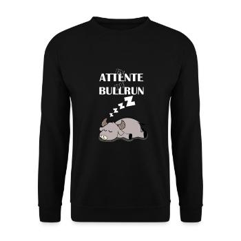 En attente de bullrun tshirt blanc - Sweat-shirt Unisexe - noir - Devant - Alina (178cm) & Michal (187cm)