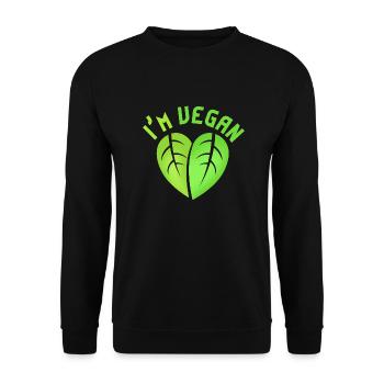 I'm Vegan Design for Proud Vegans - Unisex Sweatshirt - black - Front - Alina (178cm) & Michal (187cm)