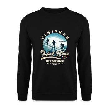 climbing finisher Mont Blanc - Unisex Sweatshirt - black - Front - Alina (178cm) & Michal (187cm)