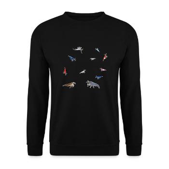 Shrimp Group Pet Design for proud shrimp fans - Unisex Sweatshirt - black - Front - Alina (178cm) & Michal (187cm)