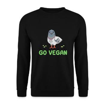 Taubendesign für stolze Veganer - Unisex Pullover - Schwarz - Vorne - Alina (178cm) & Michal (187cm)