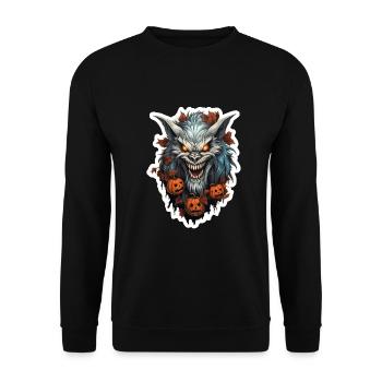 Werwolf Halloween - Unisex Pullover - Schwarz - Vorne - Alina (178cm) & Michal (187cm)