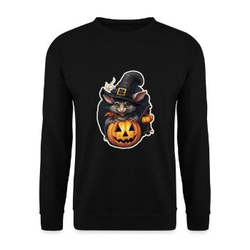 Halloween - Unisex Pullover - Schwarz - Vorne - Alina (178cm) & Michal (187cm)