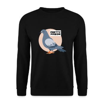 Hübsche Taube Niedliches Design für Taubenfans - Unisex Pullover - Schwarz - Vorne - Alina (178cm) & Michal (187cm)