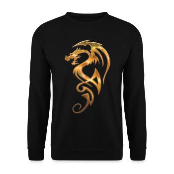 Tribal Dragon - Unisex Sweatshirt - black - Front - Alina (178cm) & Michal (187cm)