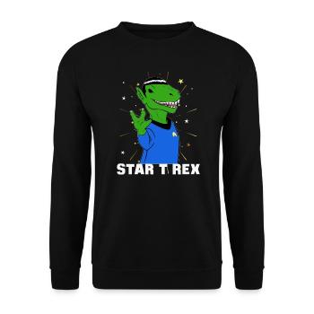 Dinosaure Star T rex Humour Enfant Homme - Sweat-shirt Unisexe - noir - Devant - Alina (178cm) & Michal (187cm)