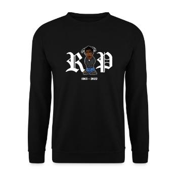 Cool R.I.P Comic Style Rapper de 1963 à 2022 - Sweat-shirt Unisexe - noir - Devant - Alina (178cm) & Michal (187cm)