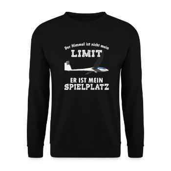 Segelflieger Der Himmel ist nicht mein Limit - Unisex Pullover - Schwarz - Vorne - Alina (178cm) & Michal (187cm)