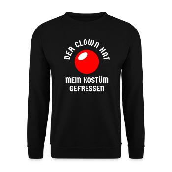 Kein Kostüm lustig Clown Kostüm gefressen Nase rot - Unisex Pullover - Schwarz - Vorne - Alina (178cm) & Michal (187cm)