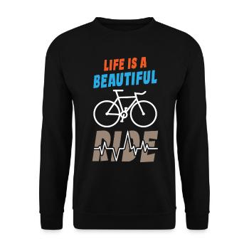 Life is Beautiful Ride - Unisex Pullover - Schwarz - Vorne - Alina (178cm) & Michal (187cm)