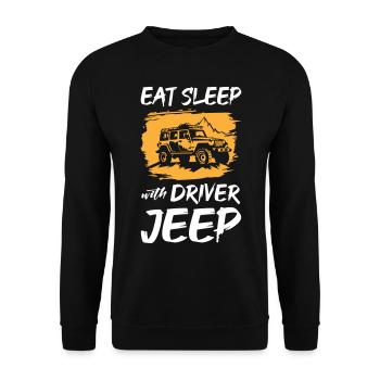 Mangez Dormez avec les Jeeps Driver - Sweat-shirt Unisexe - noir - Devant - Alina (178cm) & Michal (187cm)