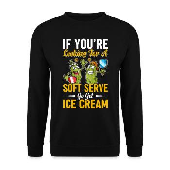Pickleball Spieler Soft Serve Eiscreme - Unisex Pullover - Schwarz - Vorne - Alina (178cm) & Michal (187cm)