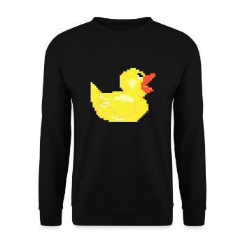 Duck duck pixel retro optics gift poison - Unisex Sweatshirt - black - Front - Alina (178cm) & Michal (187cm)