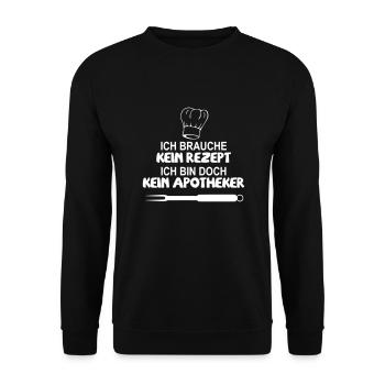 Ich brauche kein Rezept bin doch kein Apotheker - Unisex Pullover - Schwarz - Vorne - Alina (178cm) & Michal (187cm)