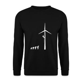 Wind turbine mechanic system electronics wind system - Unisex Sweatshirt - black - Front - Alina (178cm) & Michal (187cm)