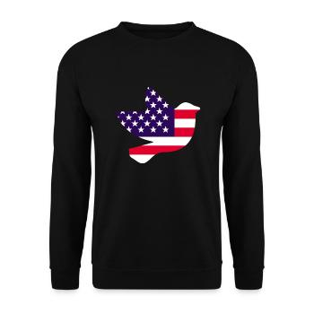 US Amerika Flagge Taube Design für Taubenliebhaber - Unisex Pullover - Schwarz - Vorne - Alina (178cm) & Michal (187cm)