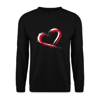 Heart brush Flag of Turkey flag colors vector - Unisex Sweatshirt - black - Front - Alina (178cm) & Michal (187cm)