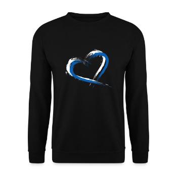 Heart flag Greece flag colors holiday - Unisex Sweatshirt - black - Front - Alina (178cm) & Michal (187cm)
