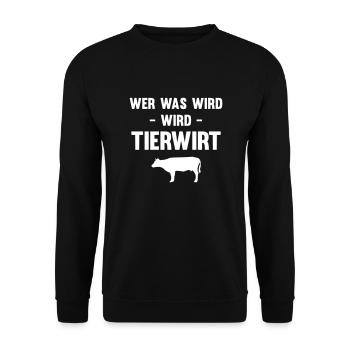 Wer was wird wird Tierwirt - Unisex Pullover - Schwarz - Vorne - Alina (178cm) & Michal (187cm)