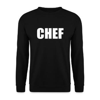 Chef - Unisex Pullover - Schwarz - Vorne - Alina (178cm) & Michal (187cm)