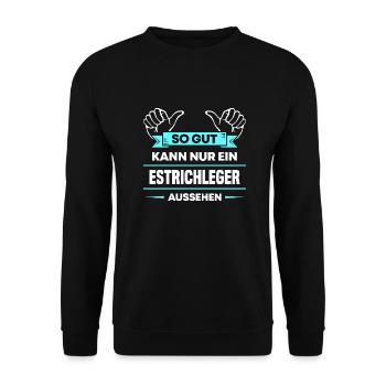 Estrichleger Design für stolze Handwerker - Unisex Pullover - Schwarz - Vorne - Alina (178cm) & Michal (187cm)