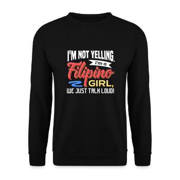 Filipino Girl Filipina Design für stolze Pinays - Unisex Pullover - Schwarz - Vorne - Alina (178cm) & Michal (187cm)