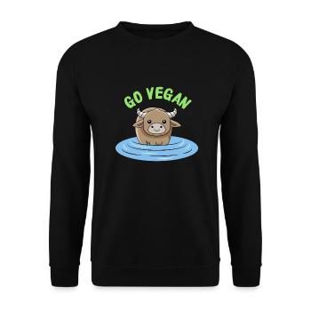 Conception de buffle d’eau pour les fiers végétaliens - Sweat-shirt Unisexe - noir - Devant - Alina (178cm) & Michal (187cm)