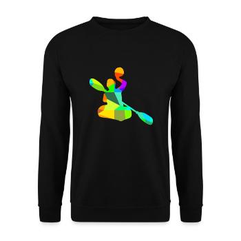 Canoe Polo Rowing Rainbow Colors Polygon Sports - Unisex Sweatshirt - black - Front - Alina (178cm) & Michal (187cm)