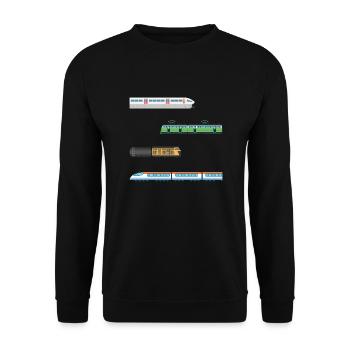 Trains Locomotives Enfants Modélisme ferroviaire - Sweat-shirt Unisexe - noir - Devant - Alina (178cm) & Michal (187cm)