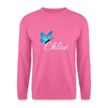 Chloe mit blauen Schmetterling LiS - Unisex Pullover - Pink - Vorne