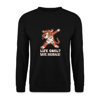 SAUVETAGE ANIMAL AIDE AUX ANIMAUX - Sweat-shirt Unisexe - noir - Devant - Alina (178cm) & Michal (187cm)