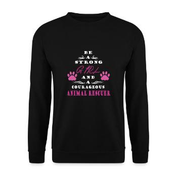 SAUVETAGE ANIMAL AIDE AUX ANIMAUX - Sweat-shirt Unisexe - noir - Devant - Alina (178cm) & Michal (187cm)