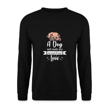 Dog - Unisex Sweatshirt - black - Front - Alina (178cm) & Michal (187cm)