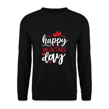 Saint-Valentin - Sweat-shirt Unisexe - noir - Devant - Alina (178cm) & Michal (187cm)