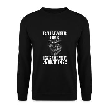 1968 - Unisex Pullover - Schwarz - Vorne - Alina (178cm) & Michal (187cm)