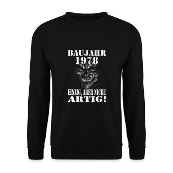 1978 Geburtstag - Unisex Pullover - Schwarz - Vorne - Alina (178cm) & Michal (187cm)