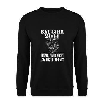 2004 Geburtstag - Unisex Pullover - Schwarz - Vorne - Alina (178cm) & Michal (187cm)
