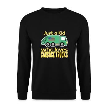Garbage Truck Birthday Boy - Unisex Sweatshirt - black - Front - Alina (178cm) & Michal (187cm)