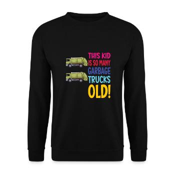 Camion à ordures Garçon d’anniversaire 2 - Sweat-shirt Unisexe - noir - Devant - Alina (178cm) & Michal (187cm)