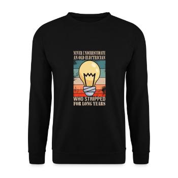electrician - Unisex Sweatshirt - black - Front - Alina (178cm) & Michal (187cm)