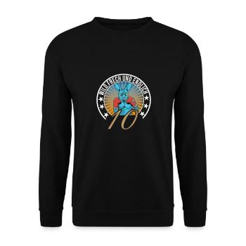 10. Geburtstag - Unisex Pullover - Schwarz - Vorne - Alina (178cm) & Michal (187cm)