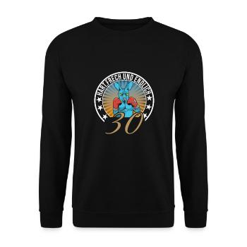 30. Geburtstag - Unisex Pullover - Schwarz - Vorne - Alina (178cm) & Michal (187cm)