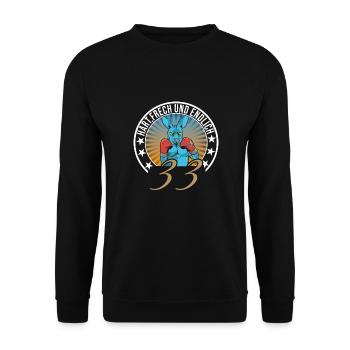 33. Geburtstag - Unisex Pullover - Schwarz - Vorne - Alina (178cm) & Michal (187cm)