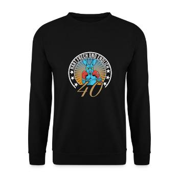 40. Geburtstag - Unisex Pullover - Schwarz - Vorne - Alina (178cm) & Michal (187cm)