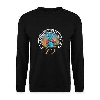 45. Geburtstag - Unisex Pullover - Schwarz - Vorne - Alina (178cm) & Michal (187cm)