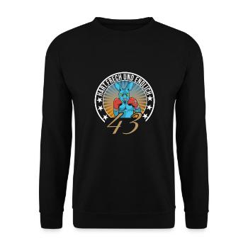 43. Geburtstag - Unisex Pullover - Schwarz - Vorne - Alina (178cm) & Michal (187cm)