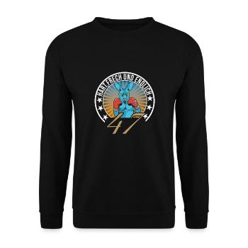 47. Geburtstag - Unisex Pullover - Schwarz - Vorne - Alina (178cm) & Michal (187cm)