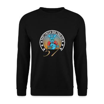 57. Geburtstag - Unisex Pullover - Schwarz - Vorne - Alina (178cm) & Michal (187cm)